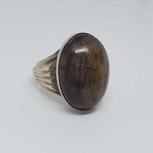 Vintage Jasper & Sterling Ring